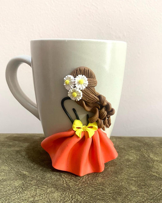 curly~hair doll mug